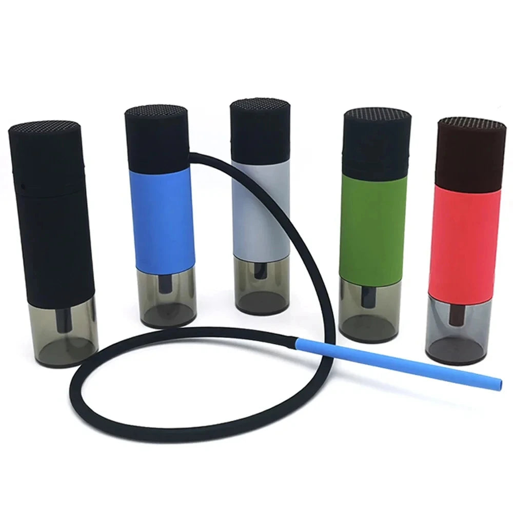 Portable Car Hookah Set with Ceramic Bowl Chicha Hose Acrylic Shisha Grass Smoking Pipe for Travel Cigarette Accessories