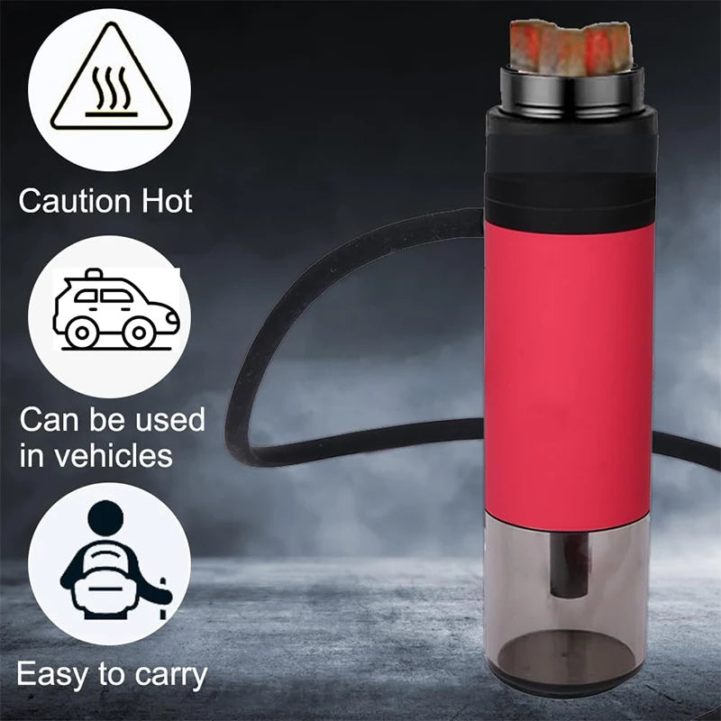 Portable Car Hookah Set with Ceramic Bowl Chicha Hose Acrylic Shisha Grass Smoking Pipe for Travel Cigarette Accessories