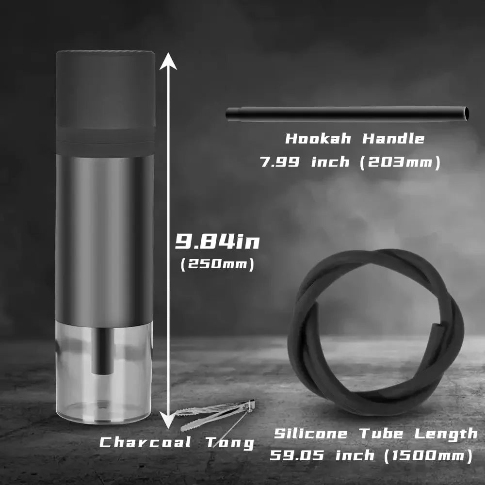 Portable Car Hookah Set with Ceramic Bowl Chicha Hose Acrylic Shisha Grass Smoking Pipe for Travel Cigarette Accessories